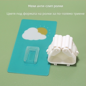 Безпробивен държач за моп и кука, стенен монтаж, безшевно съхранение за баня, пластмасов, единична кука, 1–3 кг