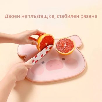 Kawashima House × Lulu Pig Фруктова дъска за нарязване, антибактериална и против плесени, хранителен клас, двустранна, за домашна употреба