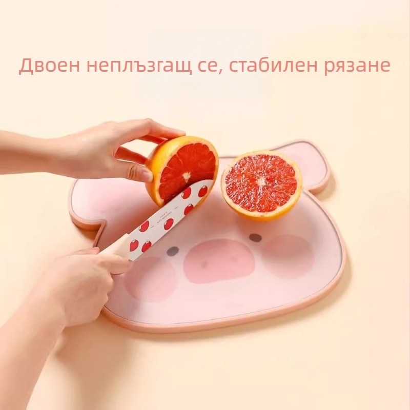 Kawashima House × Lulu Pig Фруктова дъска за нарязване, антибактериална и против плесени, хранителен клас, двустранна, за домашна употреба