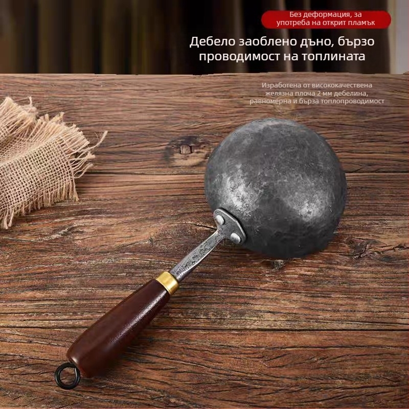 Тиган за пържене от ковано желязо с многослойно дъно, без капак, подходящ за газова печка, модел ZQ-YDPYG