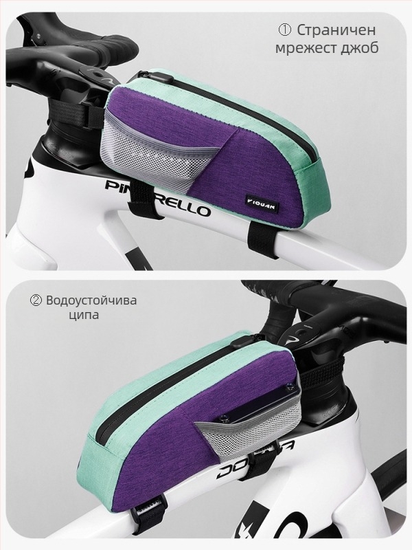 Чанта за горна тръба и предна рамка за планински и пътни велосипеди – голям капацитет за съхранение, модел Yq-103, PU+полиестер, марка Yiquan