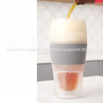 Двуслойна боросиликатна стъклена чаша – 470 ml, държи студено и горещо, защита срещу изгаряне, цилиндрична форма