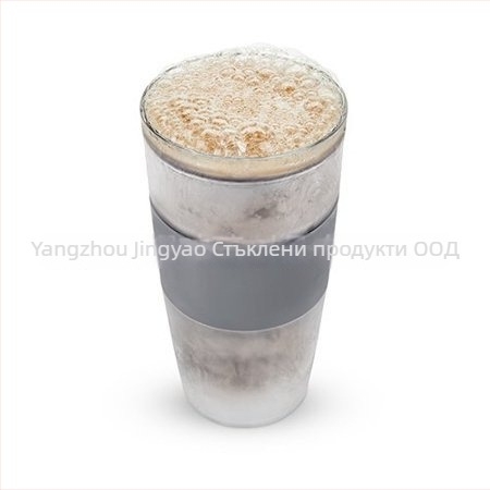 Двуслойна боросиликатна стъклена чаша – 470 ml, държи студено и горещо, защита срещу изгаряне, цилиндрична форма