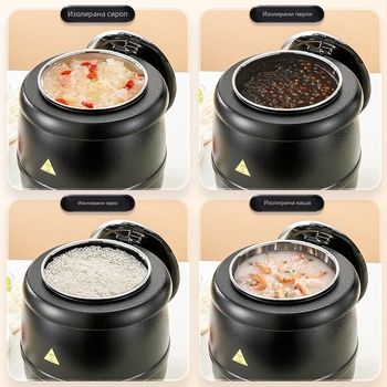 Многофункционална тенджера за супа от неръждаема стомана с двойно дъно и изолация, модел 255, съвместима с всички печки