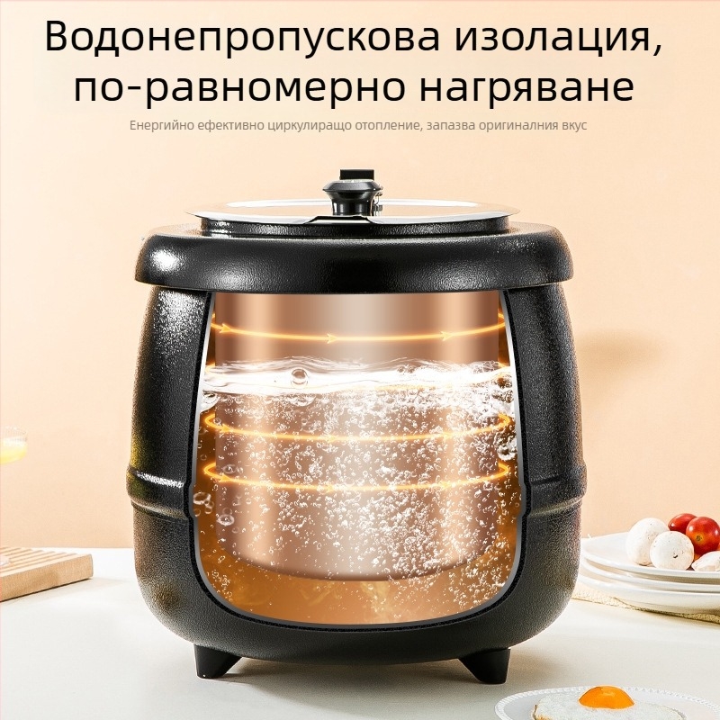 Многофункционална тенджера за супа от неръждаема стомана с двойно дъно и изолация, модел 255, съвместима с всички печки