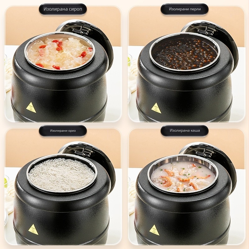 Многофункционална тенджера за супа от неръждаема стомана с двойно дъно и изолация, модел 255, съвместима с всички печки