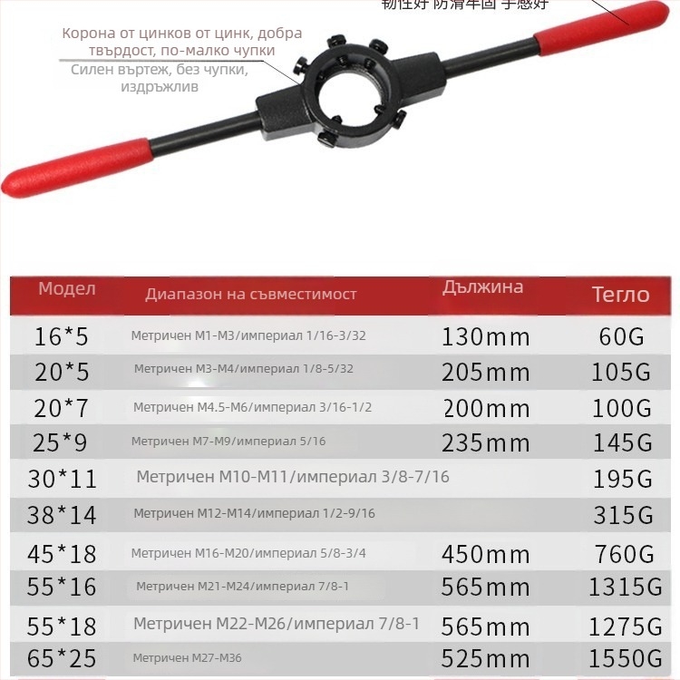 Weiligu Ръчен комплект за резби с нехлъзгаща се дръжка