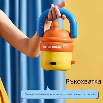 Мултифункционална електрическа тенджера за готвене и пътуване, капацитет до 2 л, вътрешна камера от неръждаема стомана, бутонно управление, изолация, за дома, общежитие и пътувания