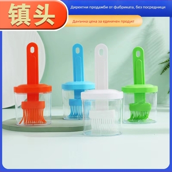 Барбекю четка за масло със силиконова дръжка и капак, интегриран дизайн, PP щетина, комплект 200 бр, устойчива на висока температура