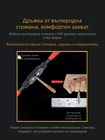 Xiaqiu Набор за резба и резбова обработка – ръчен инструмент за метрична и империална резба (тапове и плашки) Модел 1010835263