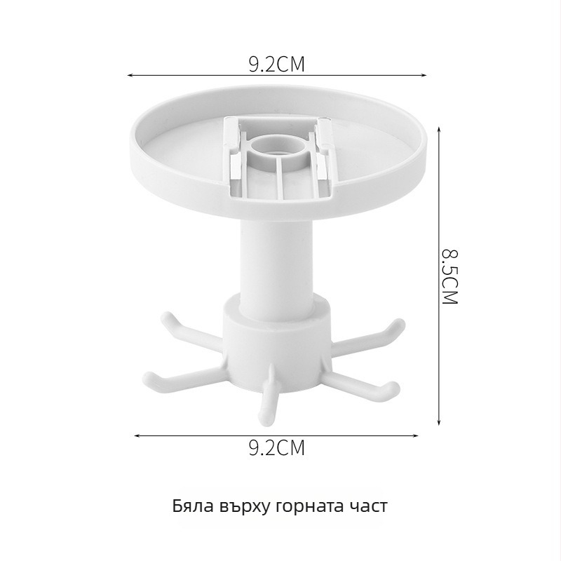 Кухненска стенна закачалка с въртящи се прибиращи куки, без пробиване, ABS материал, 4 куки, носимост до 3 кг.