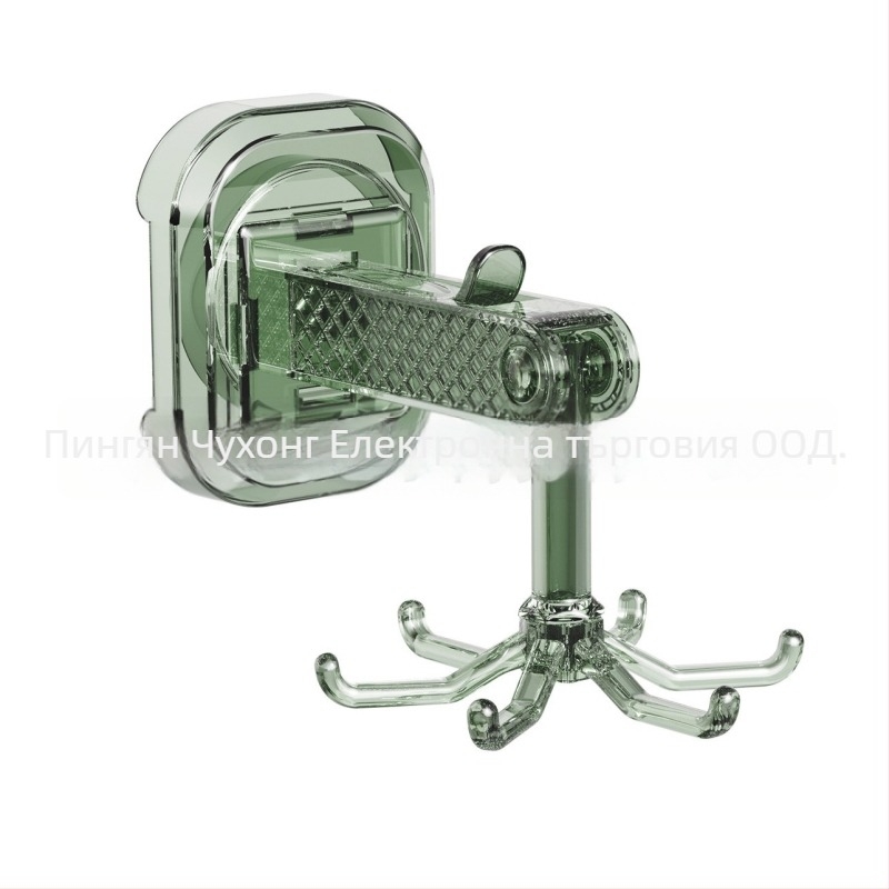 Вакуумен закачалник с шест щипки, въртящ се на стената, за кухня и баня, 1 бр, материал PC + неръждаема стомана, товароподемност до 5 кг, пуснат през 2024 г.