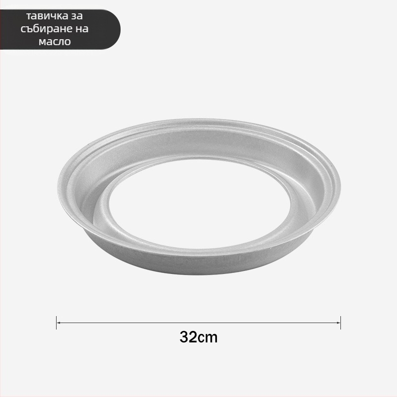 Комплект за открито барбекю на въглища: грил мрежа, грил плоча и прибори за барбекю