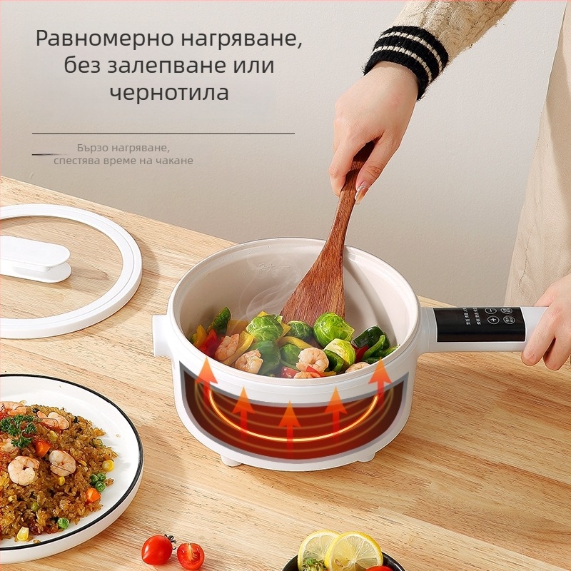 Електрически котлон с интегриран многофункционален съд, неръждаема стомана, микроконтролерно управление, изолация, капацитет 2,1–4 л за 2–3 човека