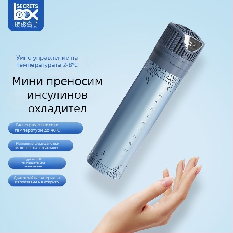 Охладител за инсулин с полупроводниково охлаждане – преносим презареждаем мини хладилник за лекарства, капацитет 5 л, мощност 10 W, марка Mynew/Mainiu