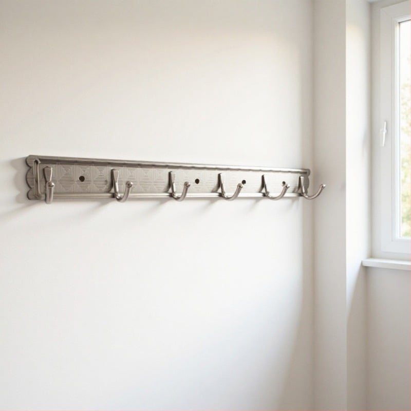 Неръждаема стомана стенна закачалка с три реда за кухня и баня — за кърпи и палта, капацитет 5–10 кг