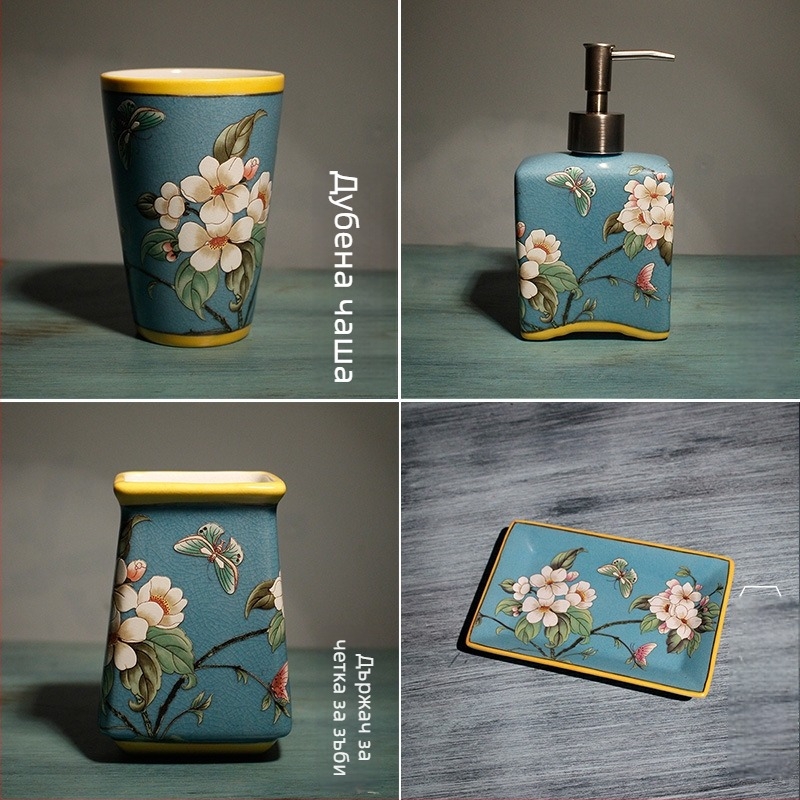 ZT Нордически стил керамичен комплект за баня, пет части