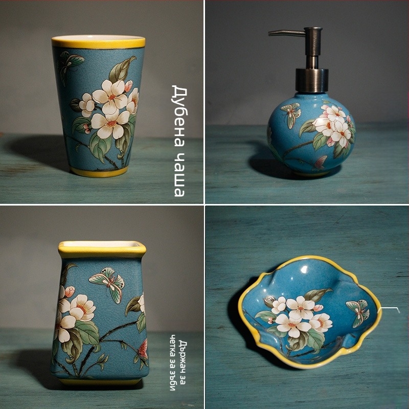 ZT Нордически стил керамичен комплект за баня, пет части