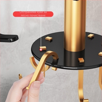 Кухненски стенен държач за прибори с въртящи се куки – Space Aluminum, Er Mo, модерен минималистичен стил, приблизително 1 кг