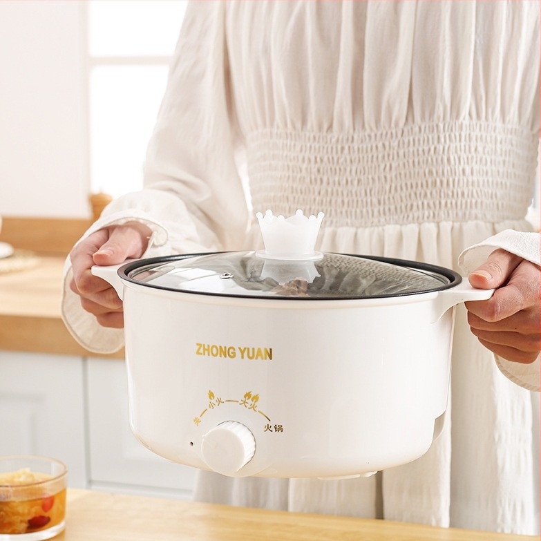 Електрическа мултифункционална тенджера за готвене, голям капацитет, 800 W, функции: пара, пържене, варене, задушаване, 3–4 л, вътрешен съд от неръждаема стомана