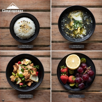 CAMPINGMOONG неръждаема стомана комплект съдове, преносим за палатка, за 1–3 човека