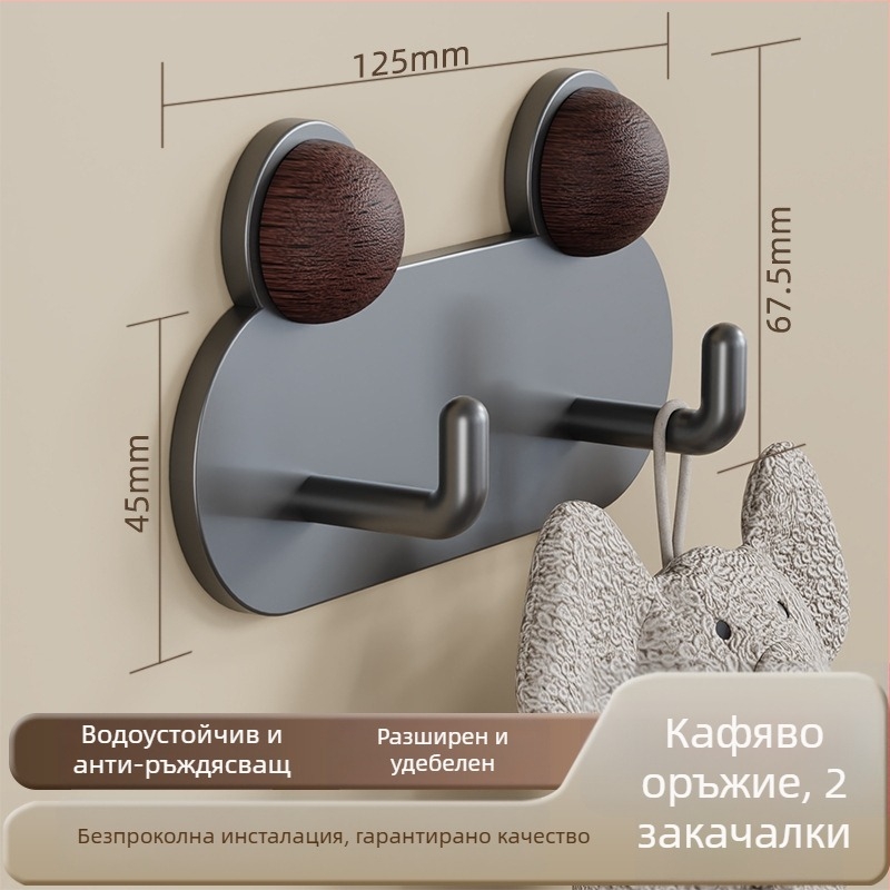 Жаба-форма стенна закачалка за баня — лепяща, без пробиване; метал: желязо; водоустойчива и ръждоустойчива; тегло 0.5 кг