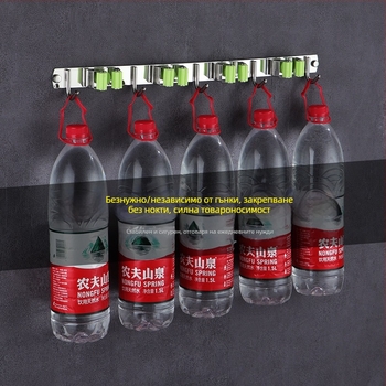 304 неръждаема стомана държач за моп, без пробиване, стенен монтаж за баня