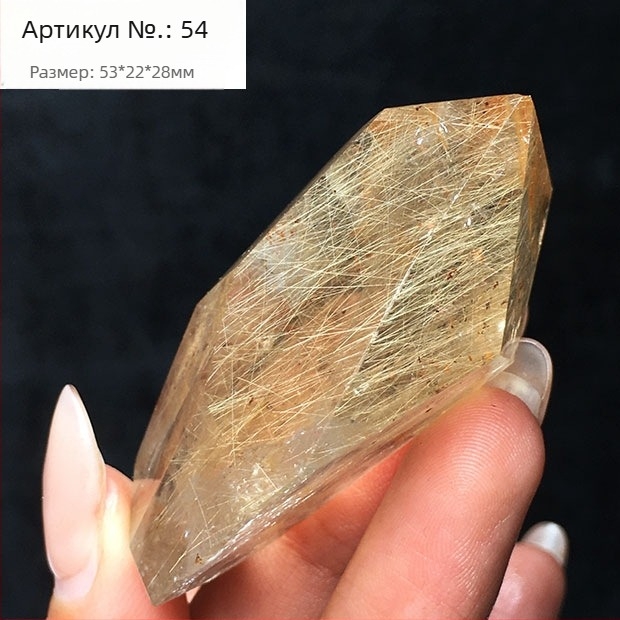 Кристално украшение, титанов кристал, полирана многостенна фигура, необработан камък