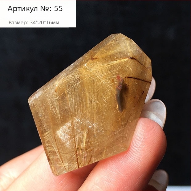 Кристално украшение, титанов кристал, полирана многостенна фигура, необработан камък