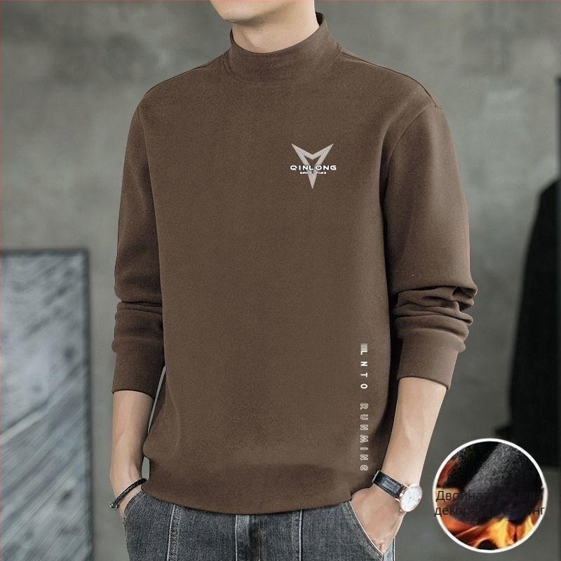 Мъжки термален базов слой – стойка яка, флис, дълги ръкави, тясна кройка, полиестрова смес