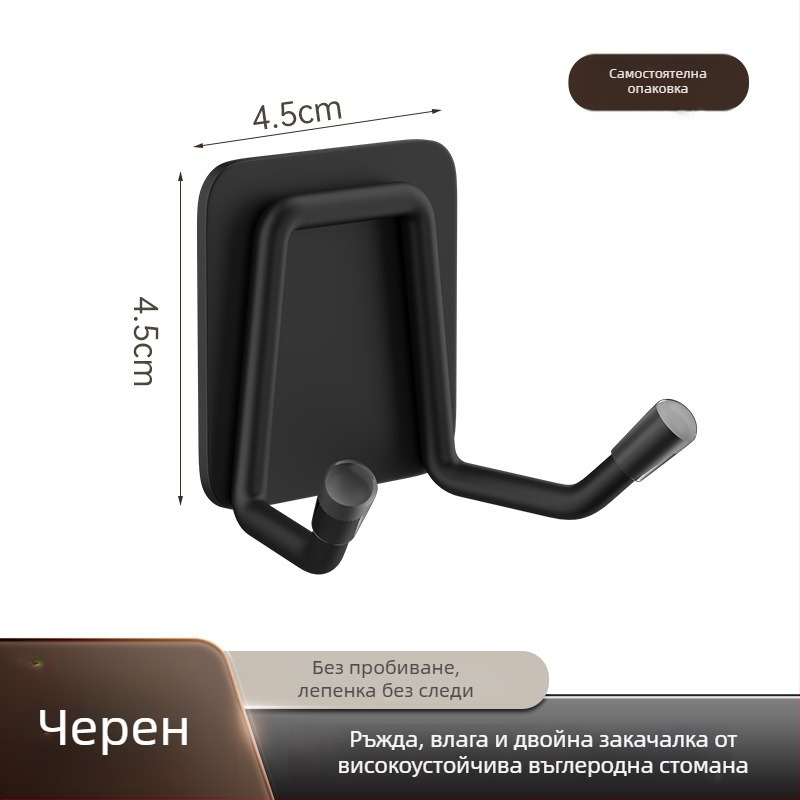 Неръждаема стомана закачалка за стена без пробиване – за баня и кухня, самозалепваща, модерен минималистичен дизайн, полирана повърхност, тегло 0.2 кг