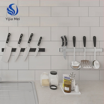 Магнитен държач за ножове от неръждаема стомана, стенен, без монтаж