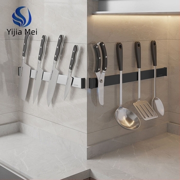 Магнитен държач за ножове от неръждаема стомана, стенен, без монтаж