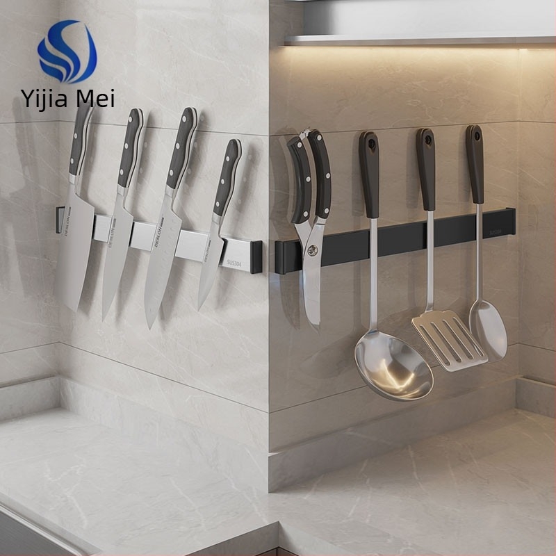 Магнитен държач за ножове от неръждаема стомана, стенен, без монтаж