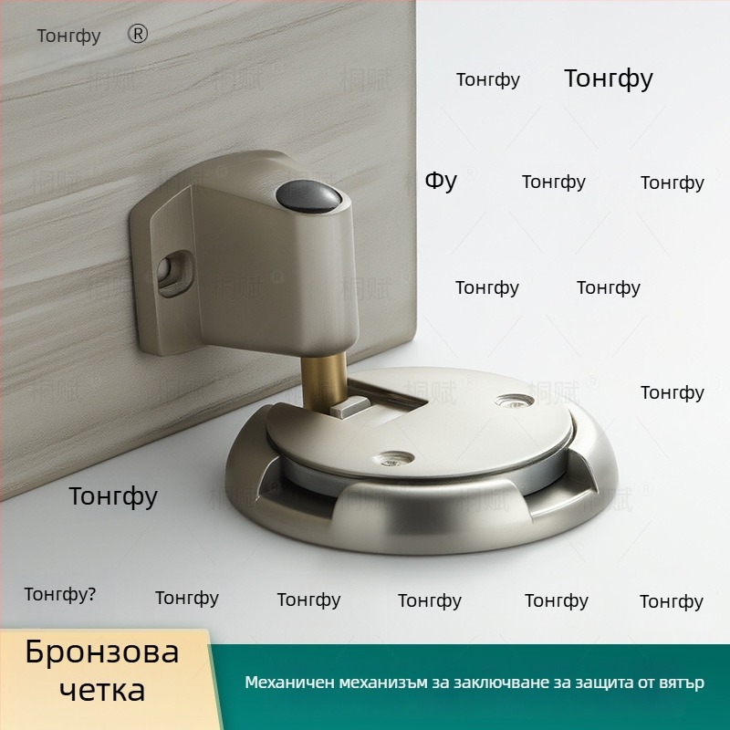 Подов държач за врата с всмукване, автоматично управление, цинкова сплав, електроплакирано покритие, монтиран на пода, модерен стил