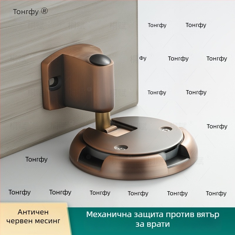 Подов държач за врата с всмукване, автоматично управление, цинкова сплав, електроплакирано покритие, монтиран на пода, модерен стил