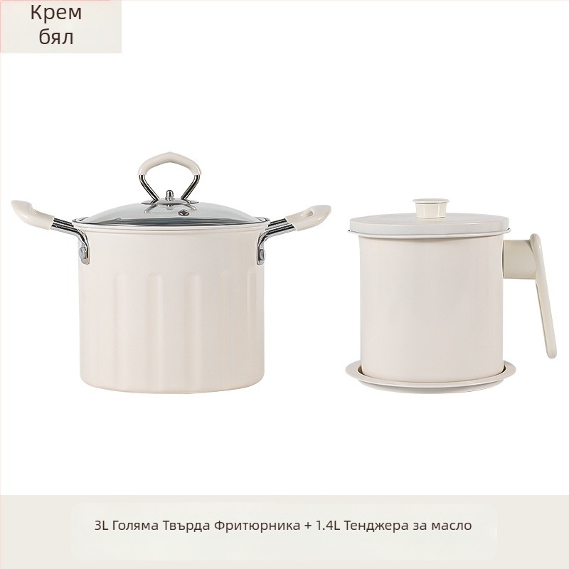 Многофункционална тенджера за пържене и варене, стъклен капак, неприлепващо покритие, пречистено желязо, модел NYZGD