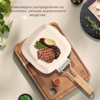 Тиган за пържене от алуминиева сплав, незалепващо керамично покритие, съвместим с индукционни котлони, дълбочина 3,5 см, тегло 830 г