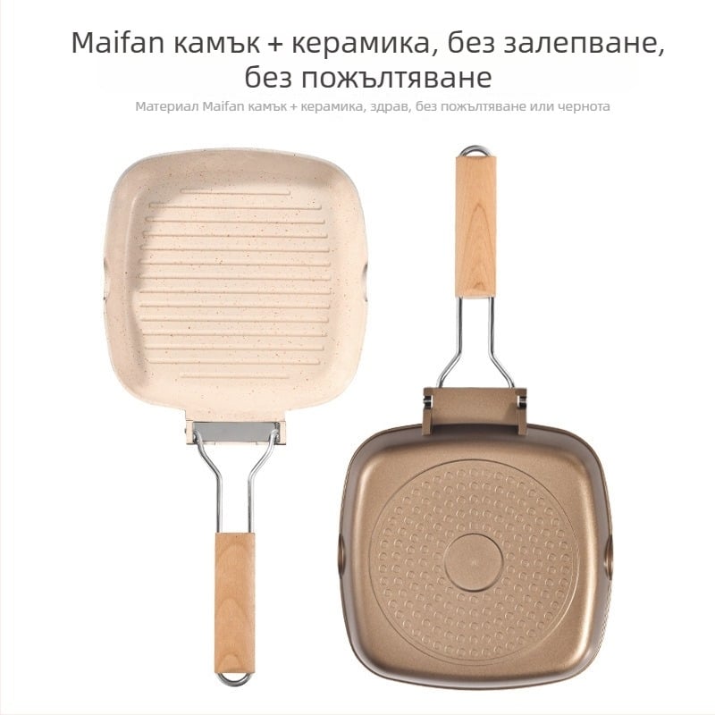 Тиган за пържене от алуминиева сплав, незалепващо керамично покритие, съвместим с индукционни котлони, дълбочина 3,5 см, тегло 830 г