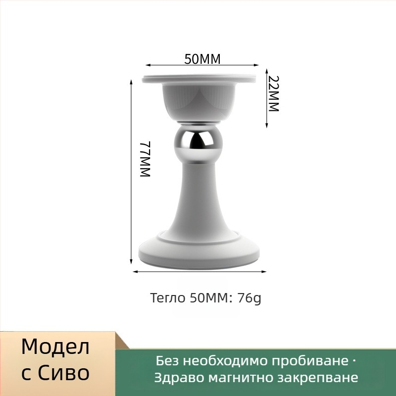 Стопер за врати – магнитен стопер за врати, PP материал, стенен монтаж, електроплатирано покритие, модерен минималистичен дизайн