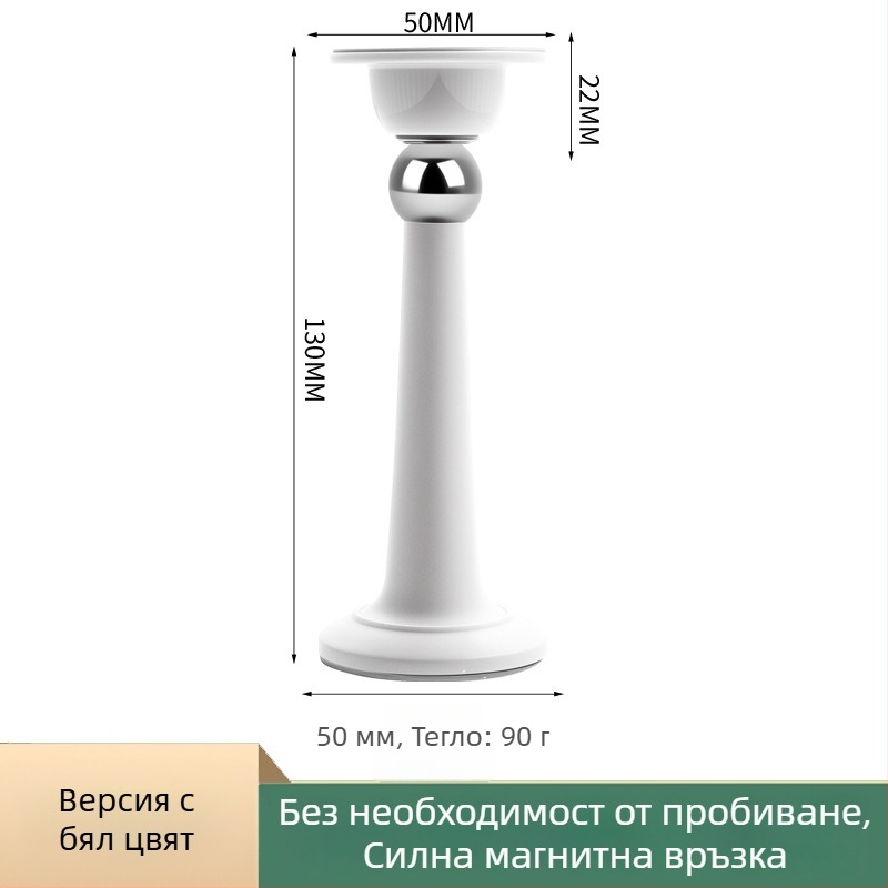 Стопер за врати – магнитен стопер за врати, PP материал, стенен монтаж, електроплатирано покритие, модерен минималистичен дизайн