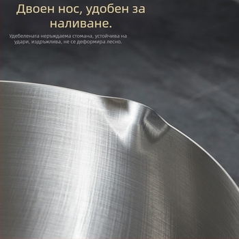 Wok от неръждаема стомана 430, без покритие, с едно дъно и стъклен капак