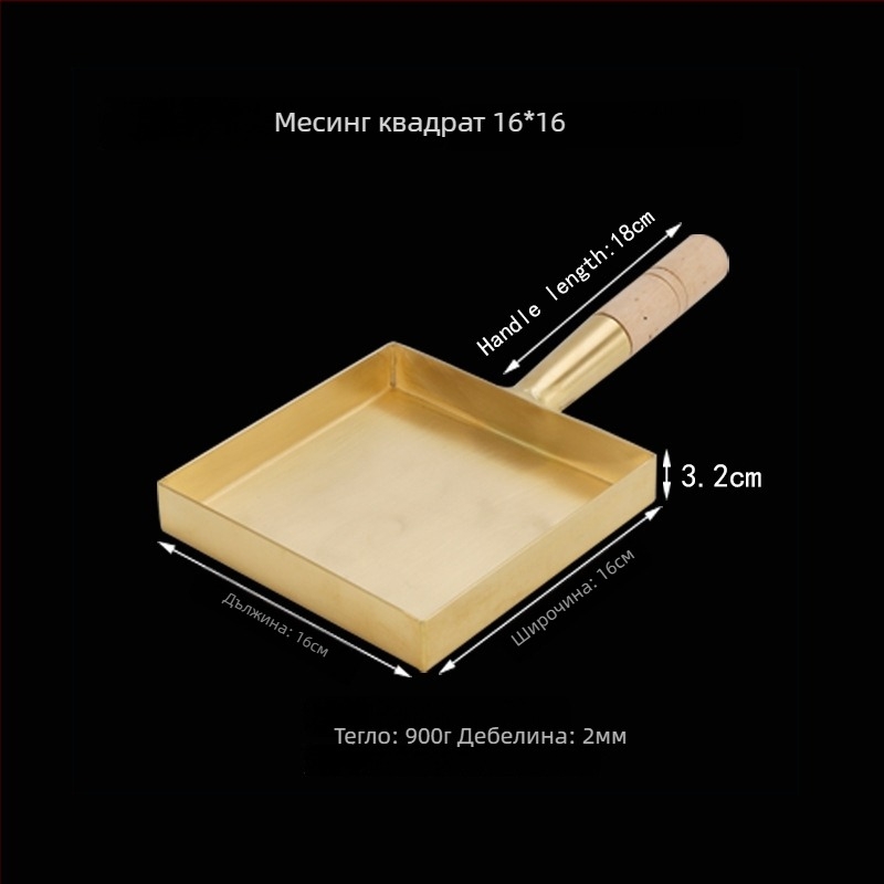 Тиган за пържене от мед, японски стил, едно дъно, подходящ за газова печка