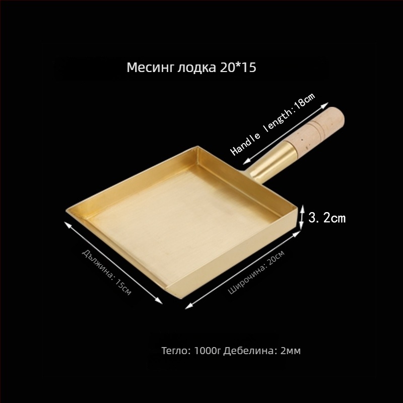 Тиган за пържене от мед, японски стил, едно дъно, подходящ за газова печка