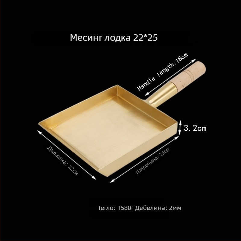 Тиган за пържене от мед, японски стил, едно дъно, подходящ за газова печка