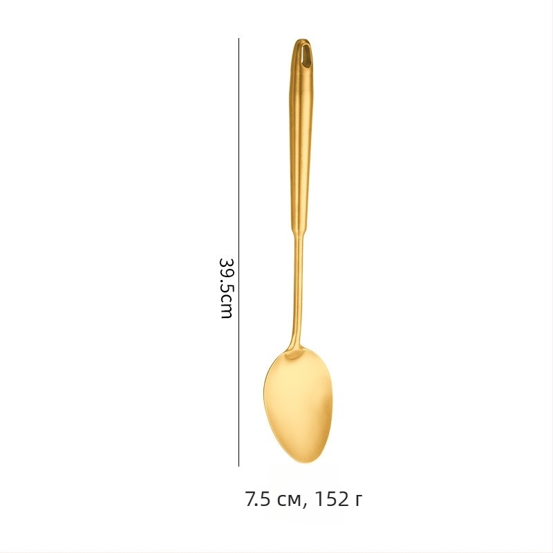 Комплект лъжици и шпатула, 304 неръждаема стомана, антихлъзгащи се дръжки, термоустойчиви, 12 части