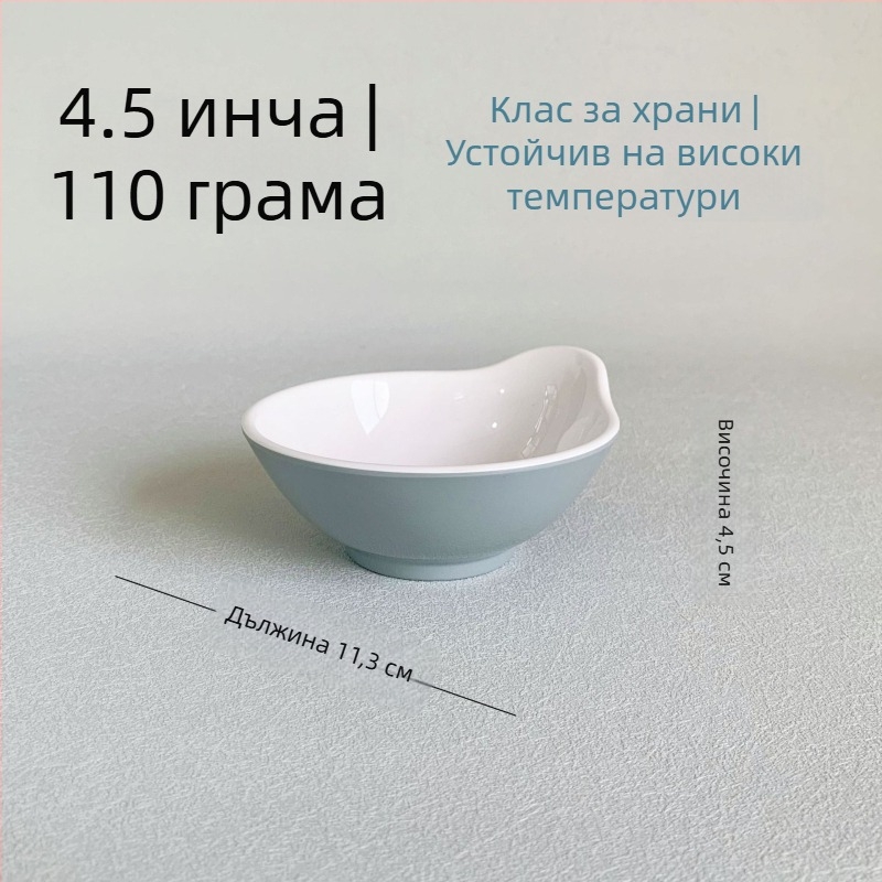 Чиния от меламин с разделител – за барбекю ресторанти, нееднаква форма, еднотонна повърхност, годна за микровълнова