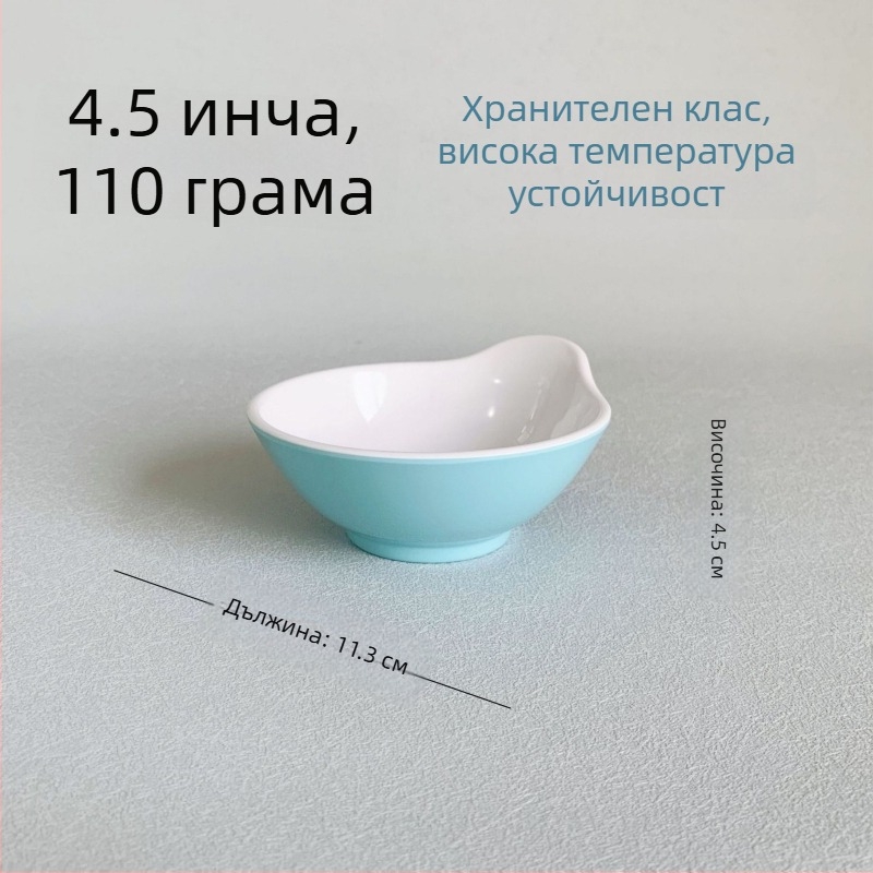 Чиния от меламин с разделител – за барбекю ресторанти, нееднаква форма, еднотонна повърхност, годна за микровълнова