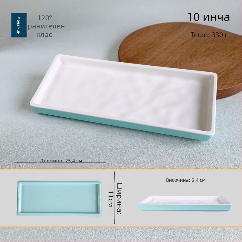 Чиния от меламин с разделител – за барбекю ресторанти, нееднаква форма, еднотонна повърхност, годна за микровълнова