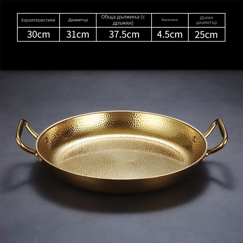 Тиган от неръждаема стомана с двойно ухо, 304 неръждаема стомана, индукционна съвместимост, покритие против залепване